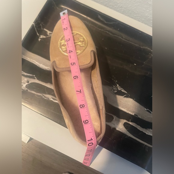 Tory Burch Billy Real Suede Shearling Slippers Logo 8 - Picture 12 of 12